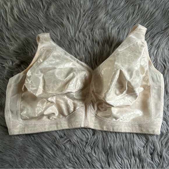 Playtex Wirefree Bra Womens Size 50DDD Beige Unlined Wireless Back Closure‎ - Picture 1 of 9